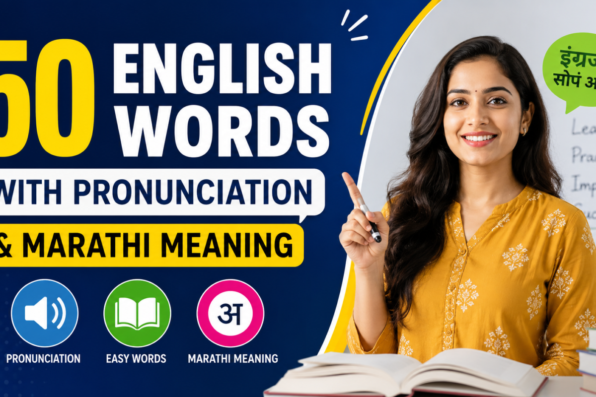 English Words with Pronunciation and Marathi Meaning | इंग्रजी शब्द, उच्चार आणि मराठी अर्थ