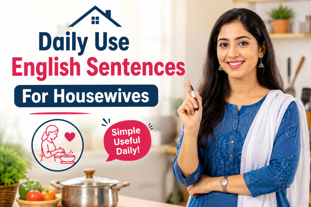 Daily Use English Sentences for Housewives | रोजच्या वापरातील इंग्रजी वाक्ये