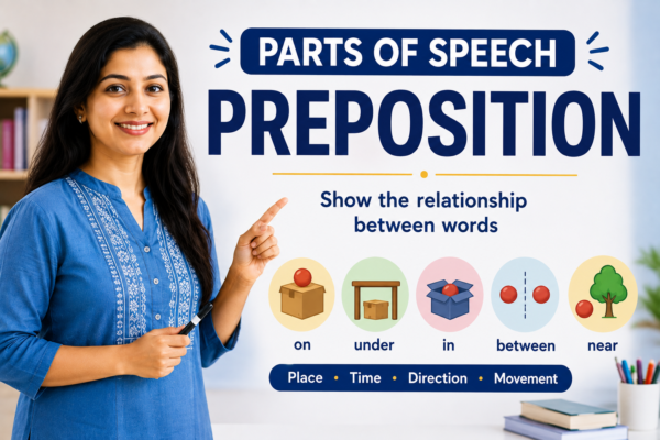 Preposition (शब्दयोगी अव्यय) in Marathi | Preposition म्हणजे काय? प्रकार, नियम, उदाहरणे, Daily Use Sentences आणि Common Mistakes